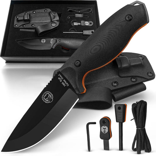 Holtzmans Gorilla Survival Bloodline Full Tang 1095 High Carbon Steel Fixed Blade Survival Knife with Kydex Sheath