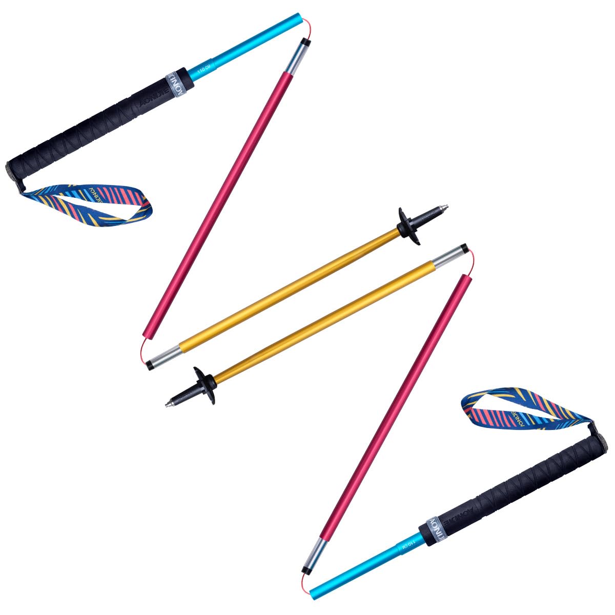 AONIJIE Folding Ultralight 7075 Aluminum Alloy Trekking Poles Quick Lock Trekking Hiking Pole Walking Stick (120 CM Style 2)